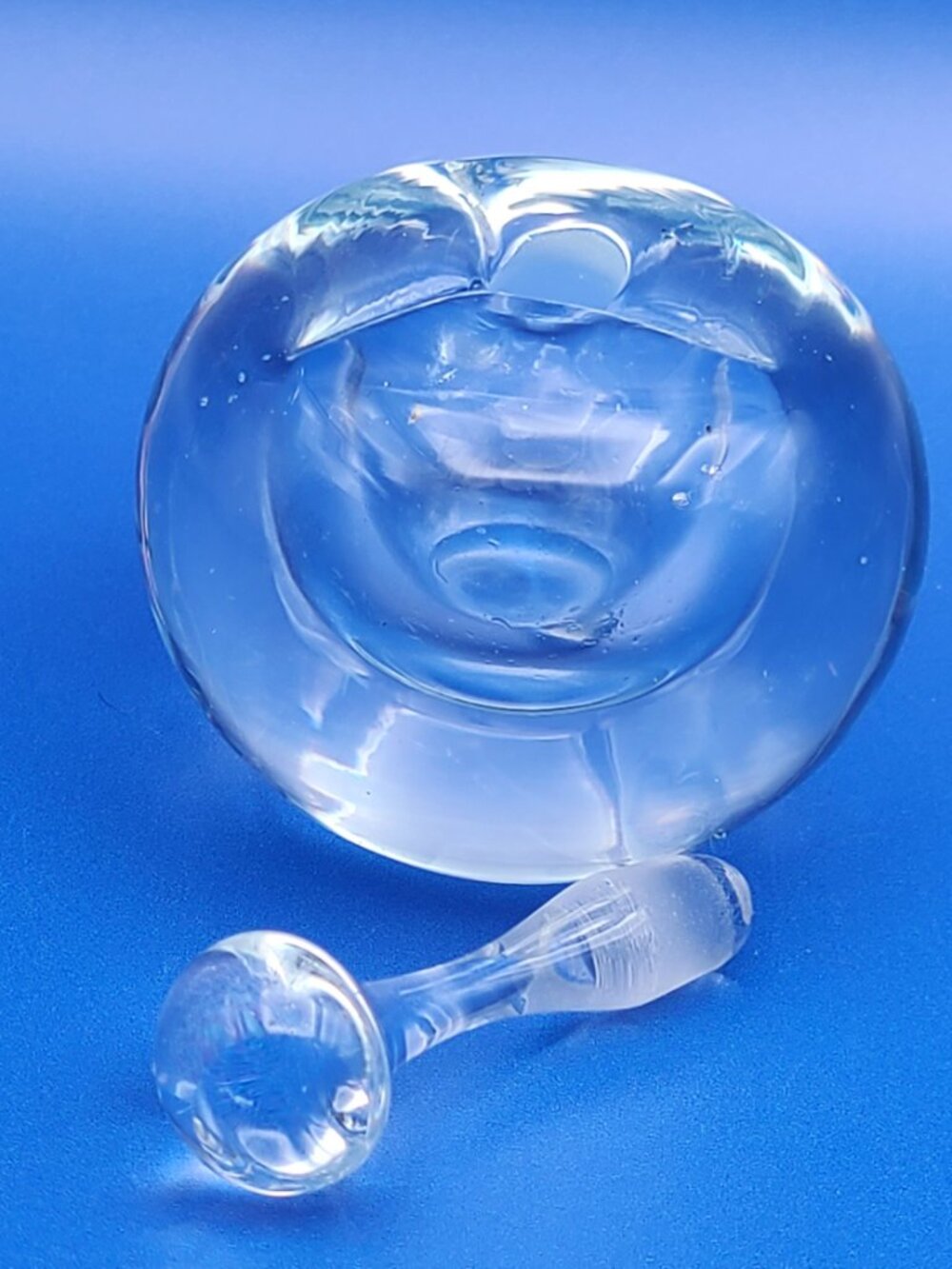 Vintage Clear Glass Apple Art Glass Perfume Bottle with Stopper Unbranded - Picture 5 of 8